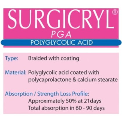 Picture of Surgicryl PGA 6-0 12mm 45cm Suture Violet