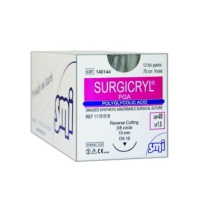 Picture of Surgicryl PGA 4-0 19mm 75cm Suture Violet
