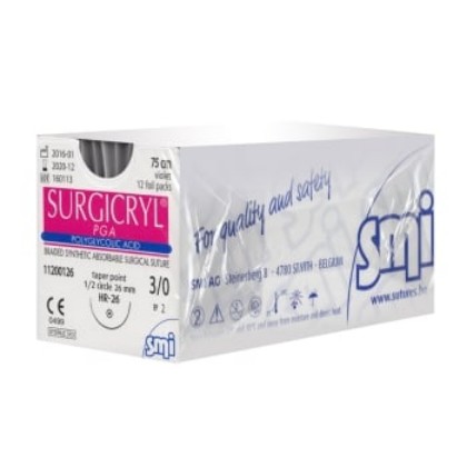 Picture of Surgicryl PGA 3-0 26mm 75cm Taper Point Violet