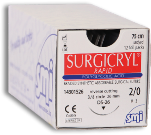 Picture of Surgicryl Rapid 5-0 17mm 75cm Undyed