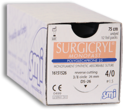 Picture of Surgicryl Monofast 5-0 RC 16mm 75cm Undyed