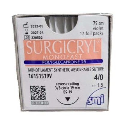 Picture of Surgicryl Monofast 4-0 19mm RC 75cm Violet