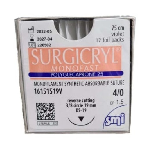 Picture of Surgicryl Monofast 4-0 19mm RC 75cm Violet