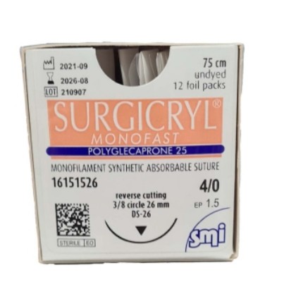 Picture of Surgicryl Monofast 4-0 26mm 75cm Undyed