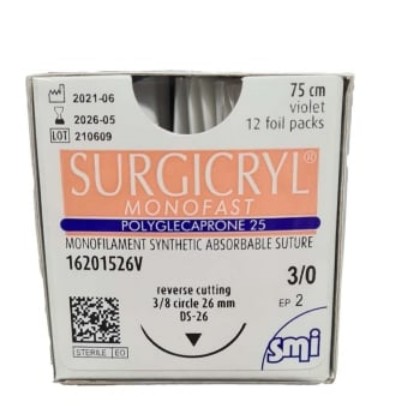 Picture of Surgicryl Monofast 3-0 26mm RC 75cm Violet