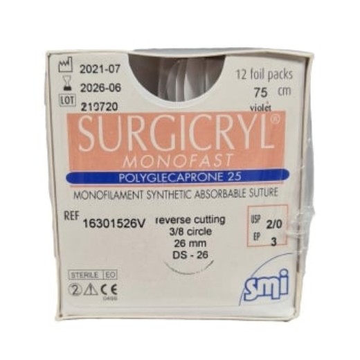 Picture of Surgicryl Monofast 2-0 26mm RC 75cm Violet