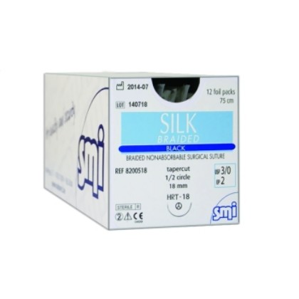 Picture of Silk 5-0 19mm RC 75cm  Suture  Black