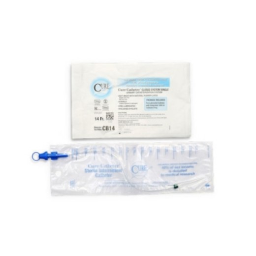 Picture of Cure Catheter Closed System SGL Straight Tip FG8