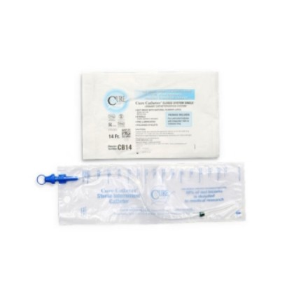 Picture of Cure Catheter Closed System SGL Straight Tip FG10