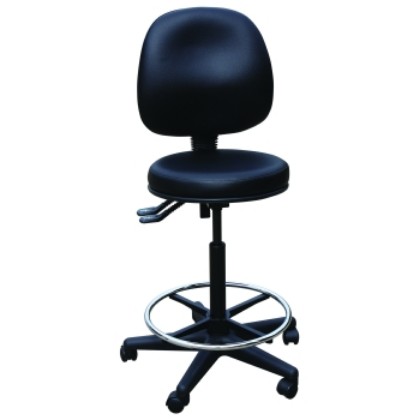 Picture of Stool Surgeon With Footrest And Backrest Black