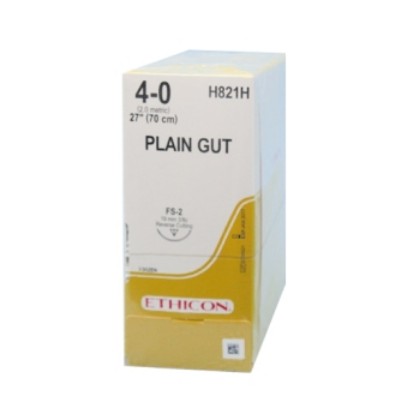 Picture of Plain Catgut 4/0 19mm FS-2 3/8 Reverse Cutting 70cm Undyed