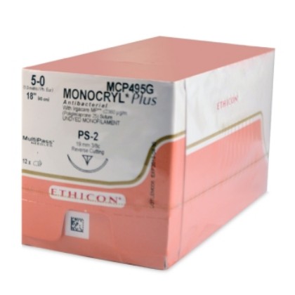Picture of Monocryl Plus 5-0 19mm PS-2 45cm Prime Undyed