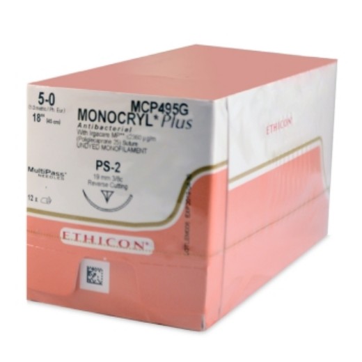 Picture of Monocryl Plus 5-0 19mm PS-2 45cm Prime Undyed