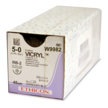 Picture of Coated Vicryl 5-0 13mm RB-2 45cm Undyed