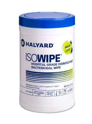 Picture of Halyard Isowipe Disinfectant Bactericidal Wipes - Tub