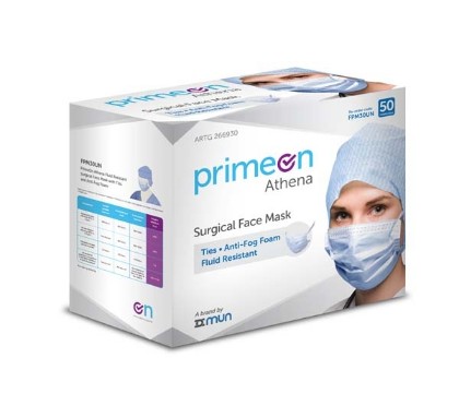 Picture of Athena Level 3 Surgical Face Mask With Ties And Anti-Fog Foam Blue