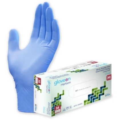 Picture of Hartson Long Cuff  Nitrile Powder Free Gloves Medium