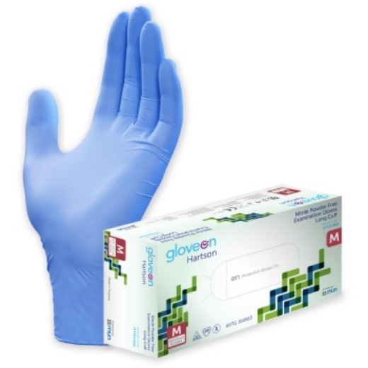 Picture of Hartson Long Cuff  Nitrile Powder Free Gloves Medium