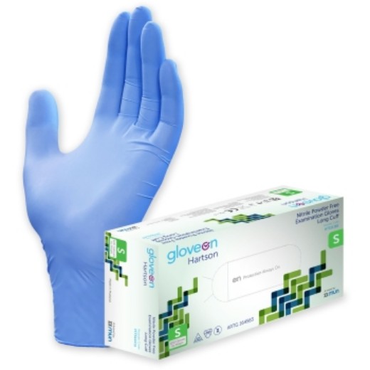 Picture of Hartson Long Cuff  Nitrile Powder Free Gloves Small
