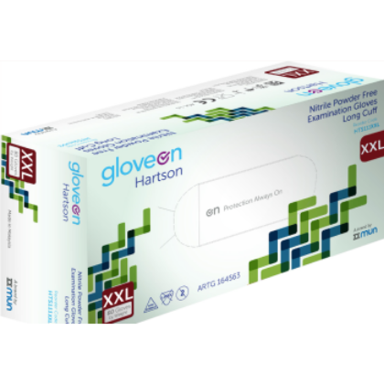Picture of Hartson Long Cuff  Nitrile Powder Free Gloves XX-Large