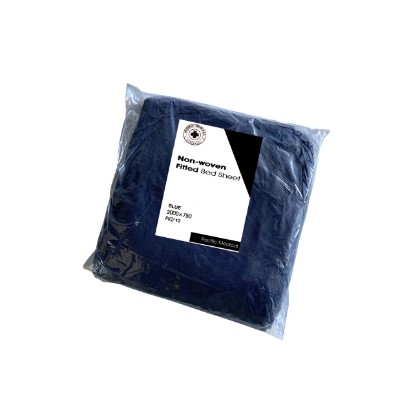 Picture of Bed Sheet Fitted 200 X 75cm Non-woven Universal Navy Blue Disposable