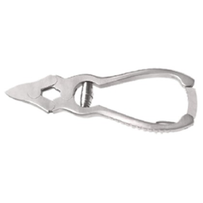 Picture of Double Action Nail Nipper Straight Jaw Box-Joint Grooved Handle With Lock Barrel Spring Satin Finish 12Cm