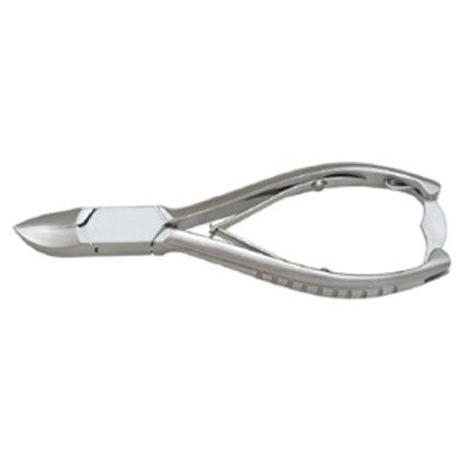 Picture of Nail Nipper Curved Jaw Box-Joint With Lock Double Spring Plain Handle Satin Finish 14Cm