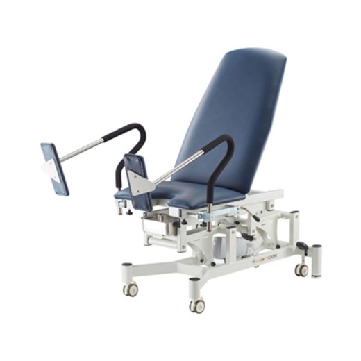 Picture of Gynaecology Table 3 Section With Foot Pads; Stirrups & Leg Extensions Navy Blue