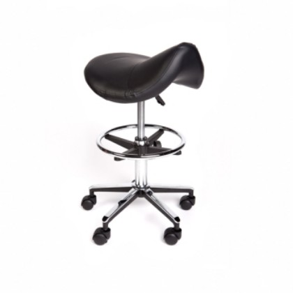 Picture of Stool Saddle With Footrest Black