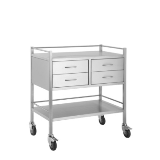 Picture of Trolley Stainless Steel - 4 Drawer Side By Side - 80x50x90cm