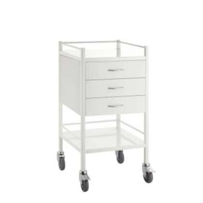 Picture of Medical Trolley Powder Coated Finish - 3 Drawer 50 X 50 X 96.7cm