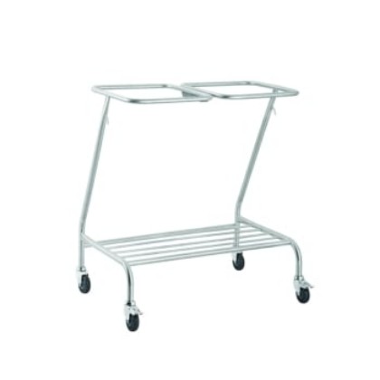 Picture of Linen Skip Trolley Stainless Steel Double No Lid