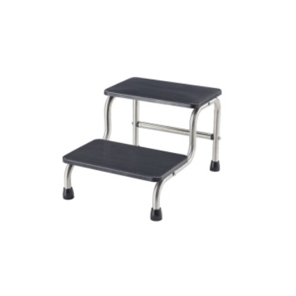 Picture of Double Step-Up Stool - Stainless Steel With Slip-Resistant Black Top