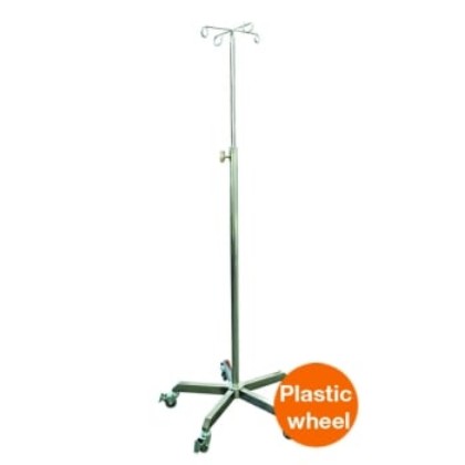 Picture of IV Stand Stainless Steel 4 Prong Pacific Medical