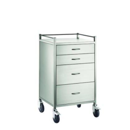 Picture of Trolley Stainless Steel Anaesthetic 4 Draw 60X50X107cm