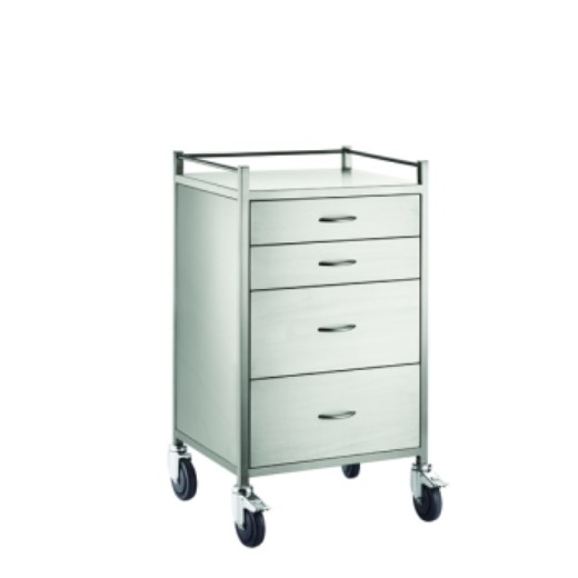 Picture of Trolley Stainless Steel Anaesthetic 4 Draw 60X50X107cm