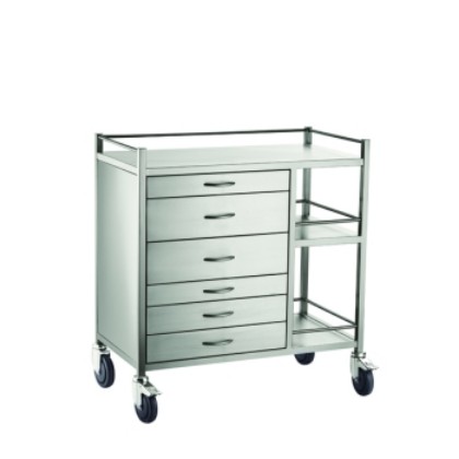 Picture of Trolley Stainless Steel Anaesthetic 6 Draw 60 X 50 X 97cm