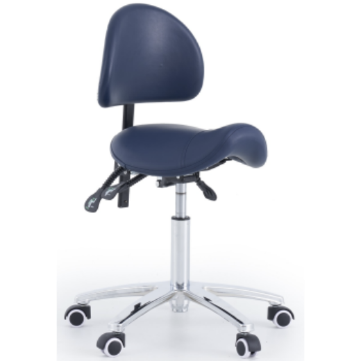 Picture of Stool Saddle With Backrest Navy Blue