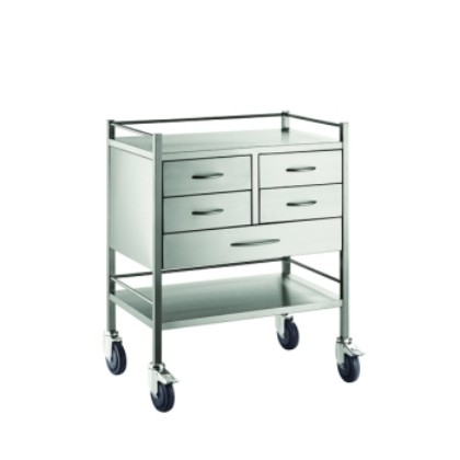Picture of Trolley Stainless Steel Resus 5 Draw 80X50X90cm