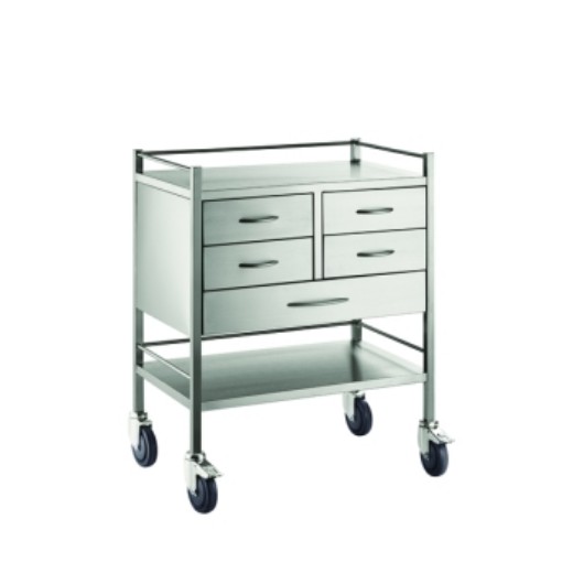 Picture of Trolley Stainless Steel Resus 5 Draw 80X50X90cm
