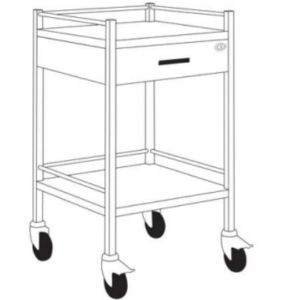 Picture of Trolley Stainless Steel -  1 Drawer With Lock - 50 X 50 X 90cm