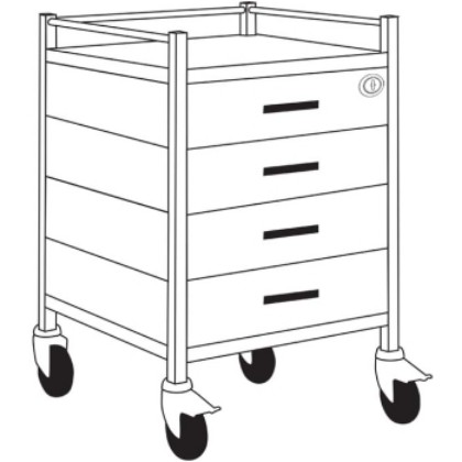 Picture of Trolley Stain Steel 4 Drawer W/ Lock 50x50x90cm