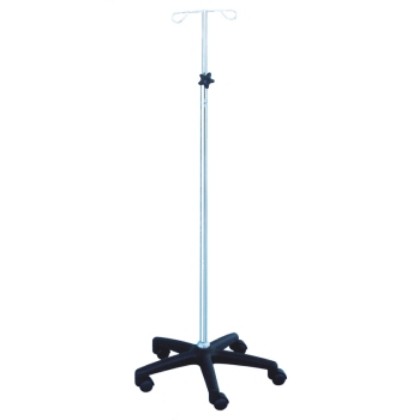 Picture of IV Stand Stainless Steel Height Adjustable With Polymem Base