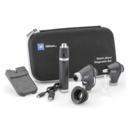 Picture of Welch Allyn Portable Diagnostic Set - PanOptic Plus LED Ophthalmoscope; MacroView Plus LED Otoscope; Li-Ion Plus USB-C Handle; IExaminer And Hard Case