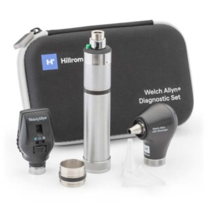 Picture of Welch Allyn Portable Diagnostic Set - LED Coaxial; LED Otoscope; C-Cell Convertible Handle And Hard Case