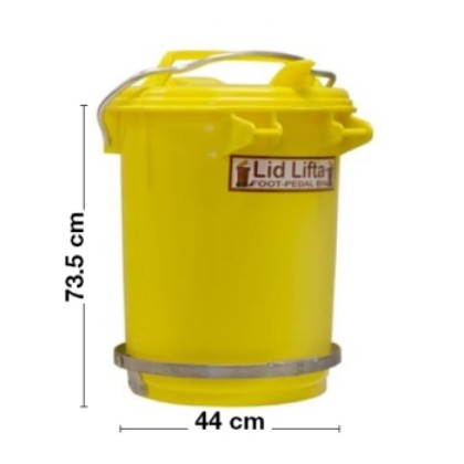 Picture of 50L Clinical Biohazard Bin Yellow With Foot Pedal